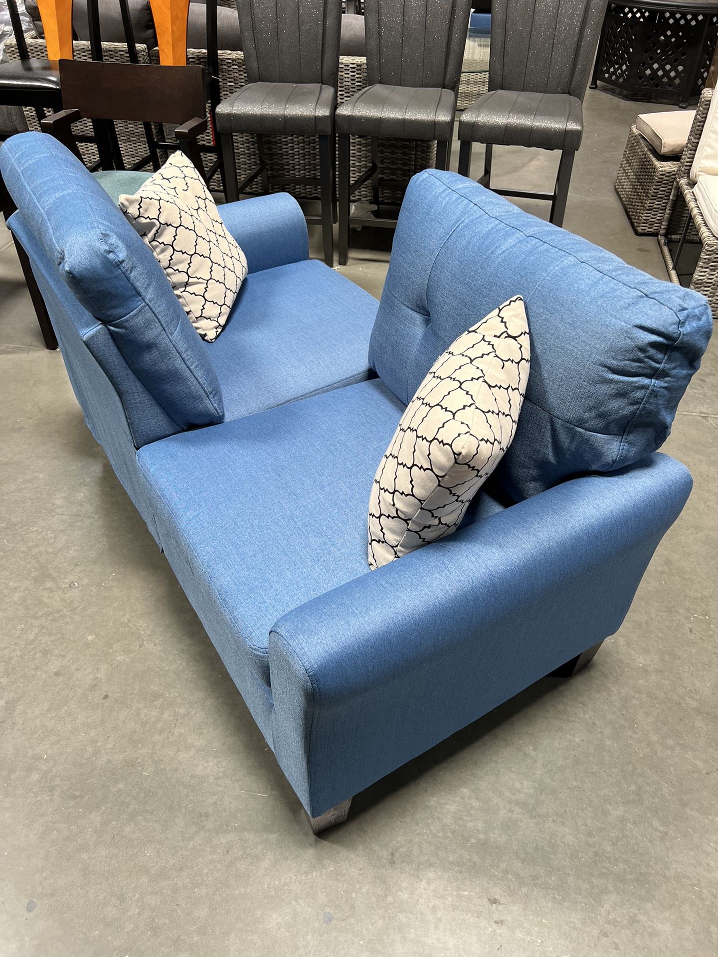 New! Game Room Sofa, Small Space Sofa, Loveseat, Studio Sofa, Entertainment  Room Sofa, Couch, Blue Sofa, Office Sofa, Bedroom Sofa, Small Sofa