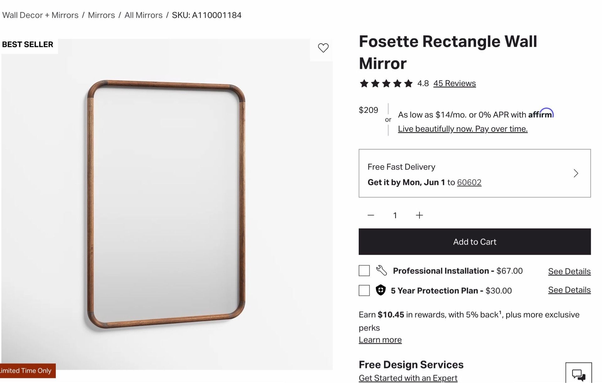 Wall mirror