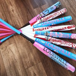 LOUISVILLE SLUGGER GENESIS - Slowpitch Softball Bats USSSA UTrip Slow Pitch Bat LS Geny Cotton Candy Cane CC2 CC3 U-Trip