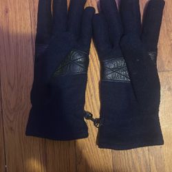Vintage Men's Polo Ralph Lauren Fleece Lined Gloves with Leather Palm size S/M