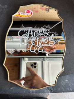 Custom engraved mirror amor Enterno