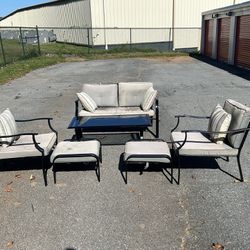 Beautiful Conversation Set Couch, 2 Oversized Chairs, Coffee Table and 2 Ottomans OBO **