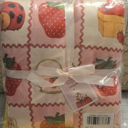 Strawberry Shortcake Blanket Soft Cozy Checkered Character Images 40" x 60"