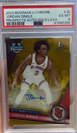 PSA 6 Jordan Dingle Prospects Auto-Gold Lava 2023 Bowman U Chrome
