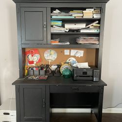 Wood Desk with Hutch 