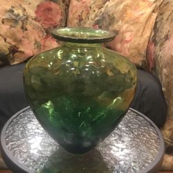 Green Glass Vase