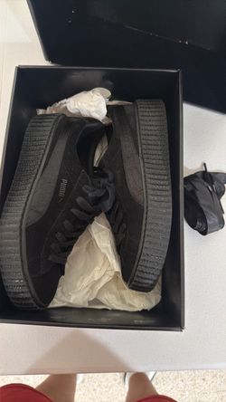 Rihanna Fenty Puma suede black Creepers satin women shoes size 7.5 US