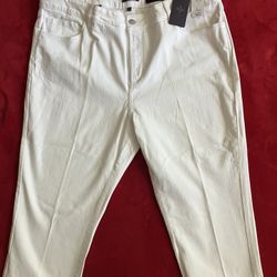 NYDJ SLIMMING FIT RHINESTONES JEANS WOMENS PANTS Size 18 WHITE ‼️ NEW ‼️ Retail $79-$99