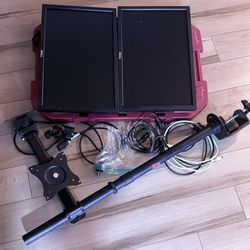 Two 19in Monitors + Desk Mount