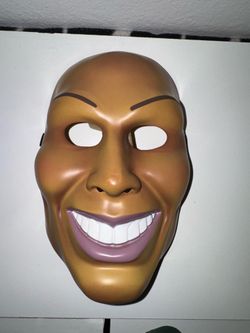 Creepy Smiling Face Halloween Costume Mask Full Face Plastic Cosplay Horror Adult