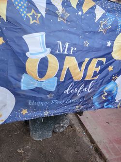 Mr. 1derful Birthday Banner