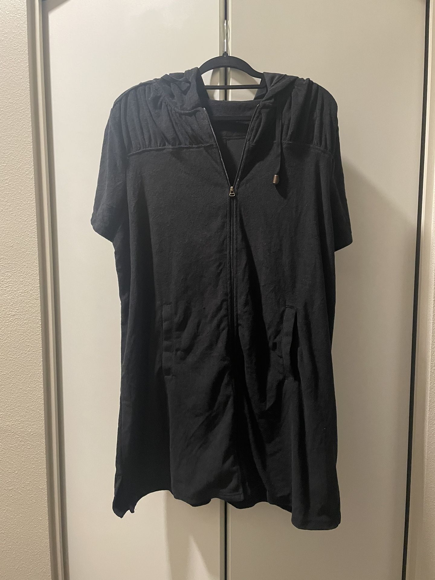 Black Terry cloth Cover up Hoodie by Swimsuits for All Size 14/16