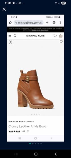 New Michael Kors Clancy Leathet Ankle Boots