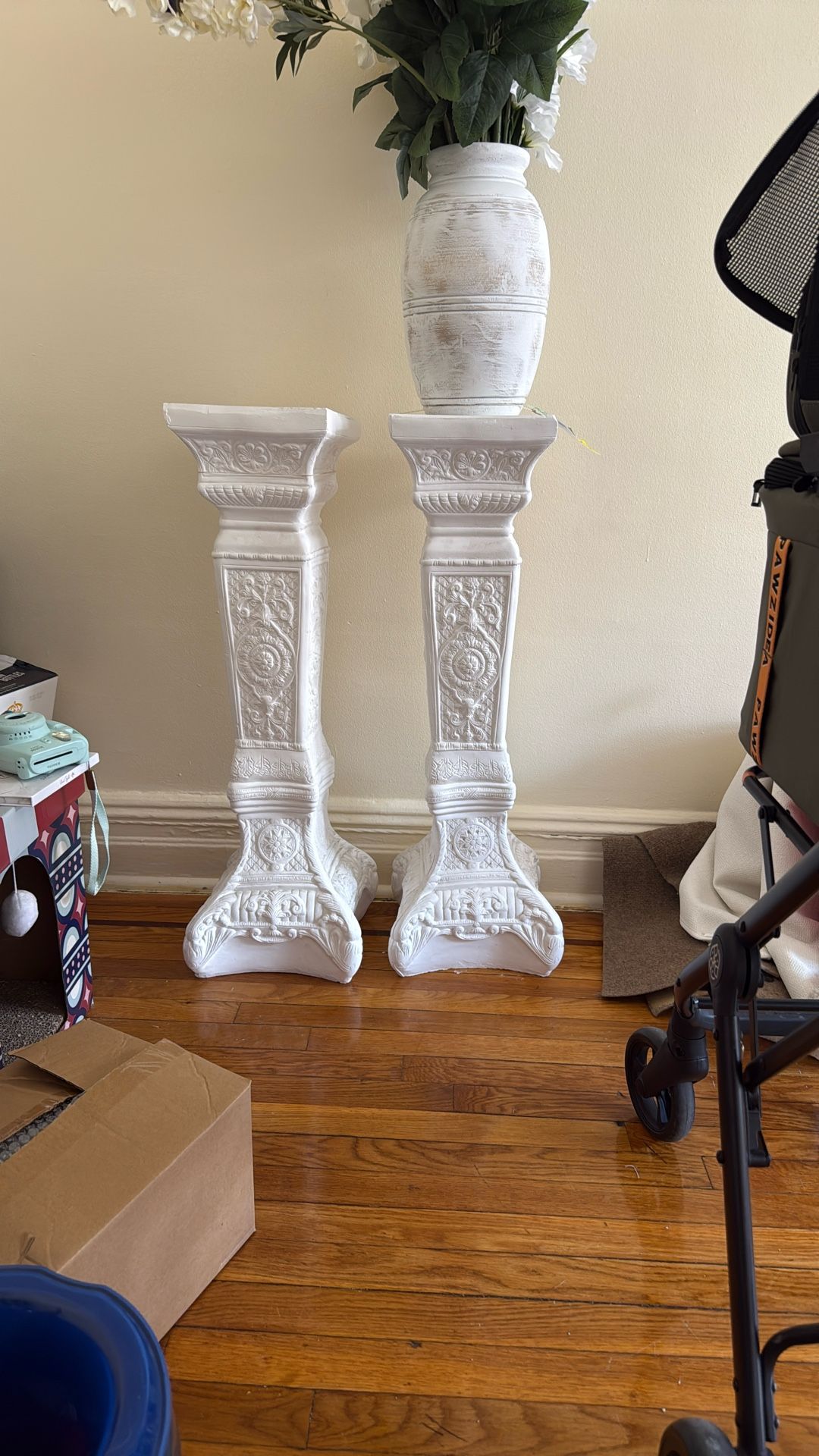 White Wedding Pedestals