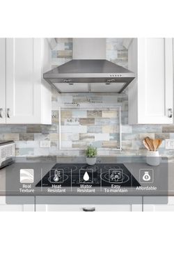 Peel and Stick backsplash 3 x 6 Inches 3D PVC Composite Wall Tile (160pcs)