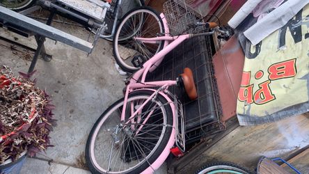 Pink Cruiser Bicycle with Rear Basket