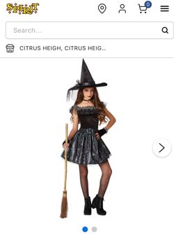 $10Halloween Girls Glitter Witch Costume. Size Girls Medium. Perfect Shape like New!