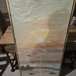 Bello Cuadro Pintura Real De Oceano