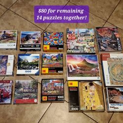 Lot Of 14 Puzzles! $5 -10 Each Or $80 For All (Please Read Ad)