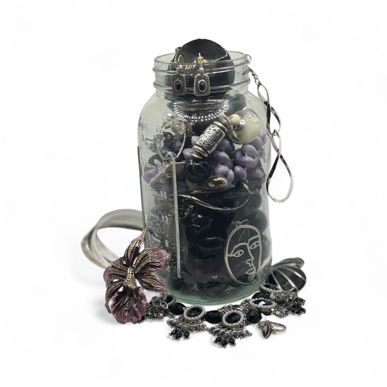  🖤 Purple  Noir Mystery Jewelry Jar ✦ Mystic Topaz Edition