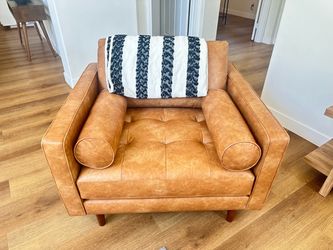 Brand new article Sven light brown faux leather armchair