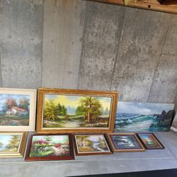 Various Landscape Paintings And 1 Seascape