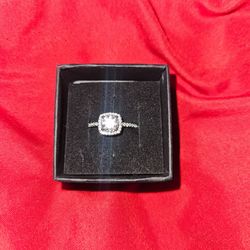 VVS1 1ct Engagement Ring, square halo moissanite ring for sale, pickup only