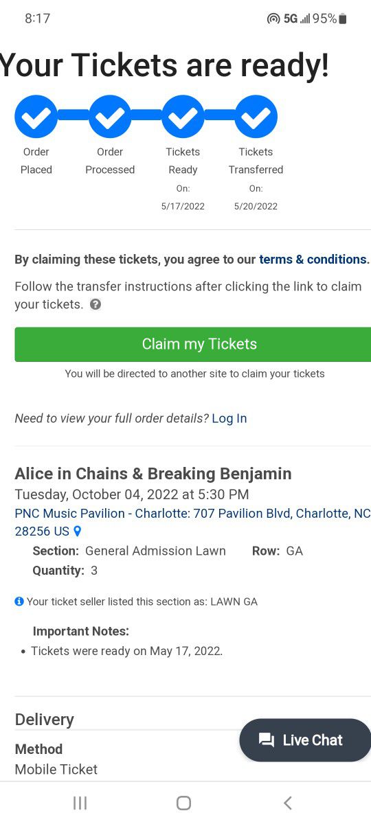 3 Tickets To See Alice And Chains And Breaking Benjam And More!