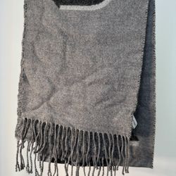 Calvin Klein Grey Logo Fringe Scarf