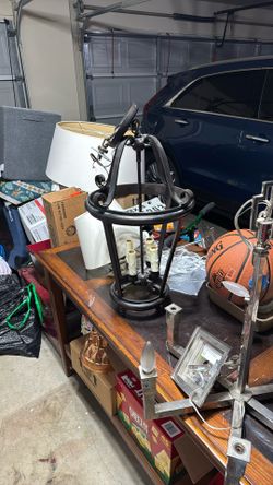 Oil Rubbed Bronze Solid Steel Interior 4 Bulb Electric Light Fixture