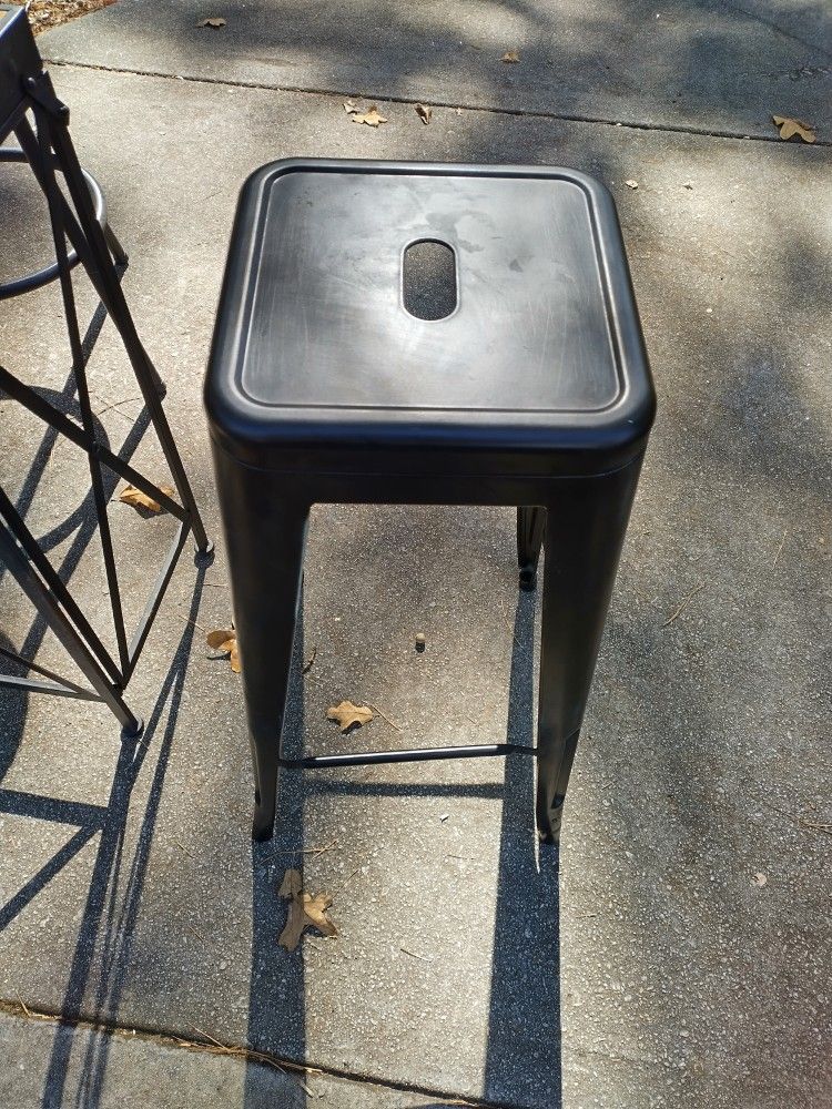 Black Metal Stool