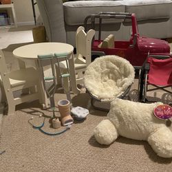 Doll Toys. Jeep, Lounge Pillow, Wheel Chair, Papa San And Doctor Accessories 