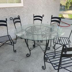 Glass  Table And Chairs