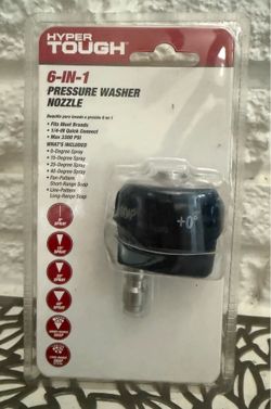Hyper Tough 6-in-1 Pressure Washer Nozzle 1/4 in Quick Connect 3300 PSI
