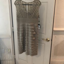 Gold Adrianna Papell Dress. Size 10. Never Worn. Originally $160. Asking $50 OBO