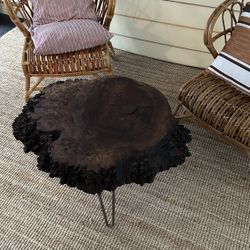 Live Edge Coffee Table (Claro Walnut Burl Slab)