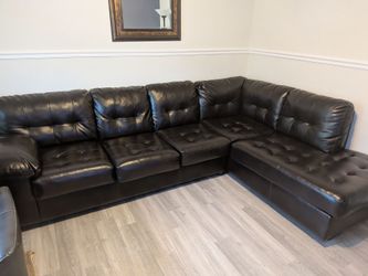 Leather sectional