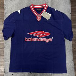 Balenciaga 3B Football Navy Shirt Size Medium 