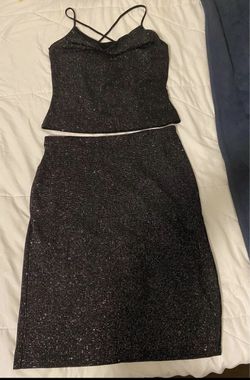 XOXO- Skirt and blouse set, platinum black