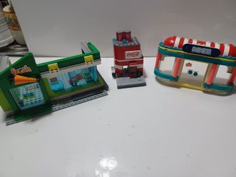 Lego parts incomplete.  Coca cola  diner grocery store. Read description please