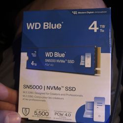 WD Blue - 4TB, SN5000 NVME SSD PCIe Gen 4.0, M.2 2280, Up to 5,500 MB/s - WDS400T4B0E