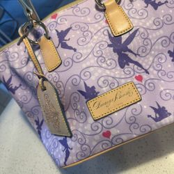 Dooney & Bourke Disney Tinkerbell 2013 Purple Marathon Bag Tote Rare 10x6x9H NWOT