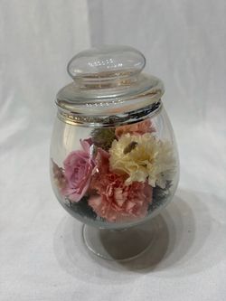 Vintage Brandy Snifter with lid and dried flowers
