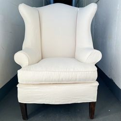Modern off White Cream Chippendale Wingback Armchair Accent Chair