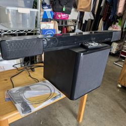 Yamaha YAS-203 Sound Bar with Bluetooth and Wireless Subwoofer Very Good Condition 