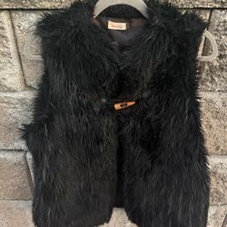 Black fur vest