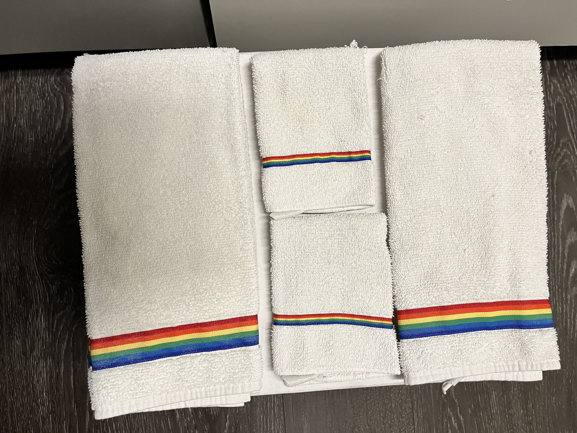 (2) - Rainbow - Hand Towels & (2) - washcloths    - $ 5 - For All 4