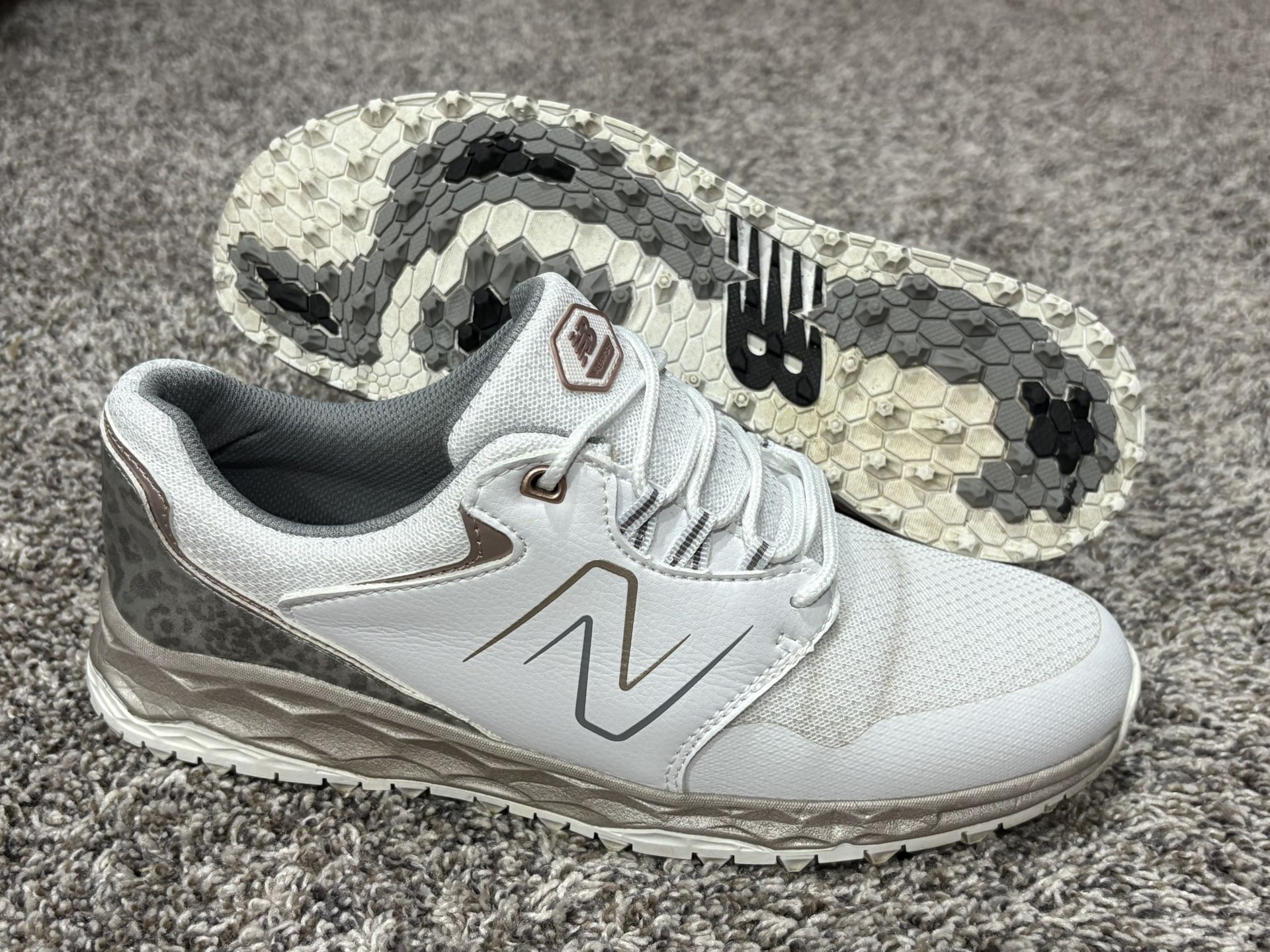 Women’s NEW BALANCE ‘Fresh Foam Link SL V2’ White / Rose Gold Golf Shoes Size US 8