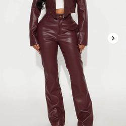 Fashion Nova Leather Pants Set 