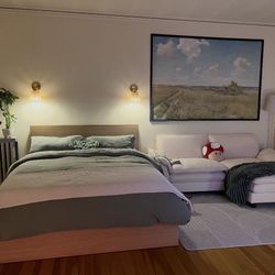 Queen bed frame with storage